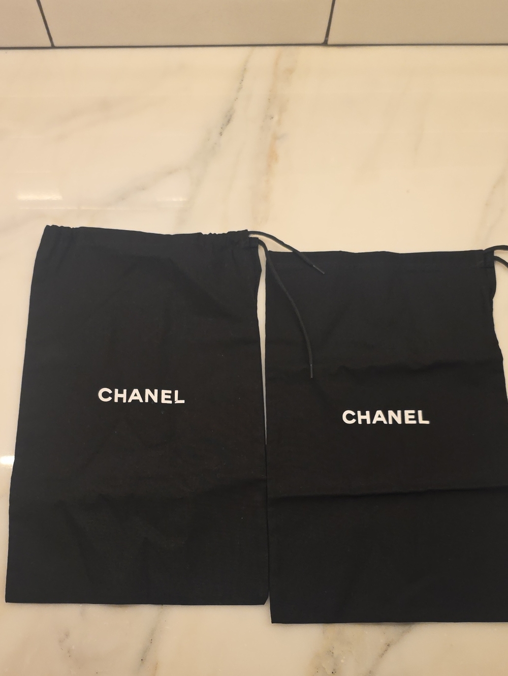 Chanel Black Shoe Bags, New Set Of 2
